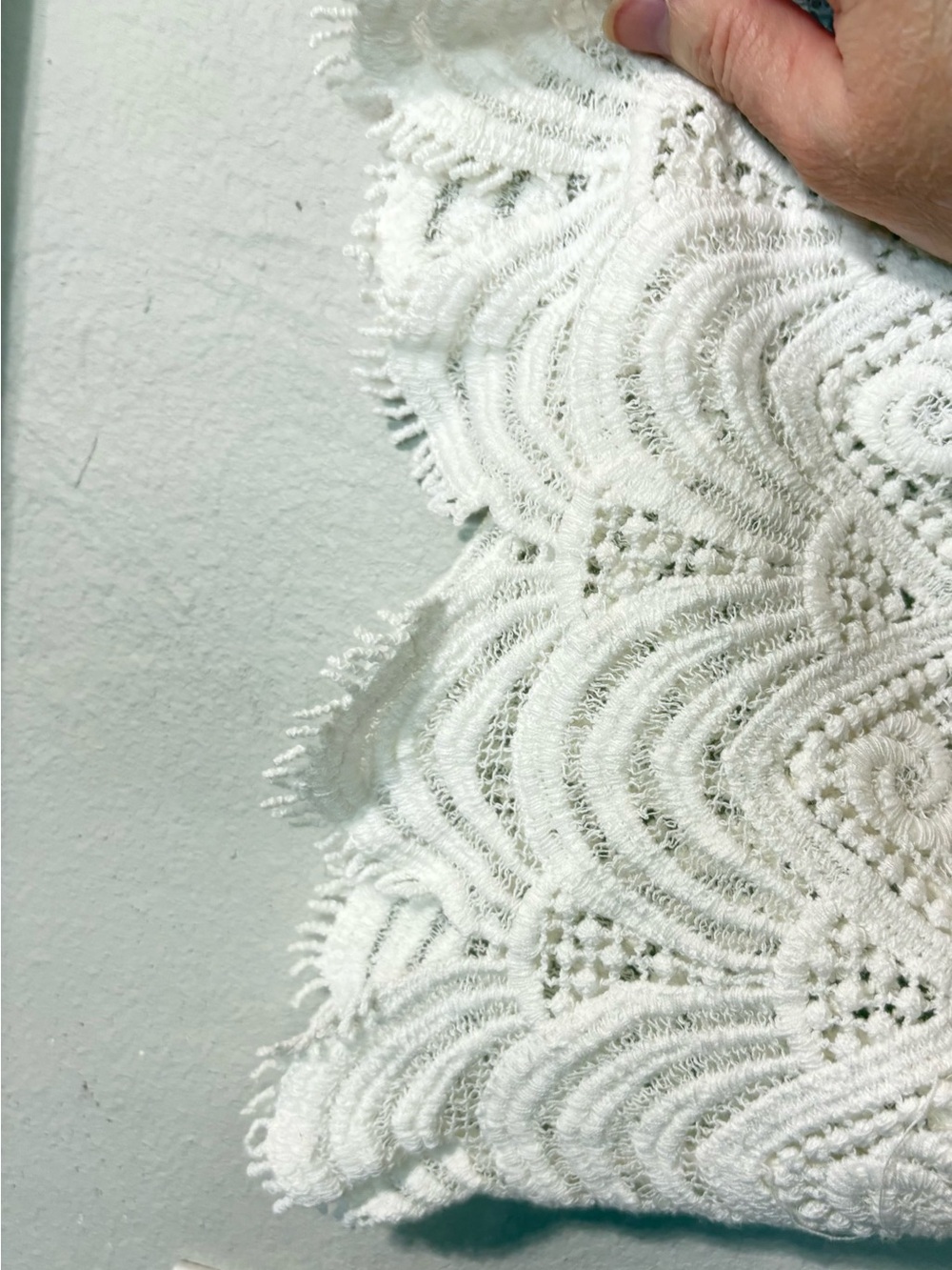 Roaman's Plus Size White Crochet Longline Openwork Cardigan - Picture 13 of 16